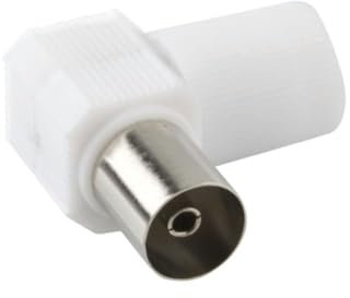 Clavija Antena - Clavija acodada Hembra para conexión de Antenas, diseñada para facilitar el Acceso en Espacios reducidos.