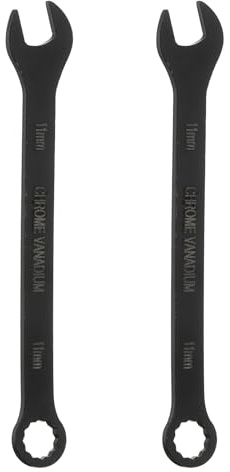sourcing map Metric Combination Wrench 11mm 12-Point Box & Open End 2pcs | CR-V Steel, Double Ended Wrenches, Spanners Tools, for Household Automotive Machinery DIY Repair, Black