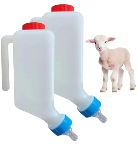 Générique 2 Pack Biberon d'Agneau & Chèvre 500/800 ML - Seau à Lait en Bouteille pour Allaitement d'Agneaux & Bébé Chèvre - Système de Boisson Suspendue