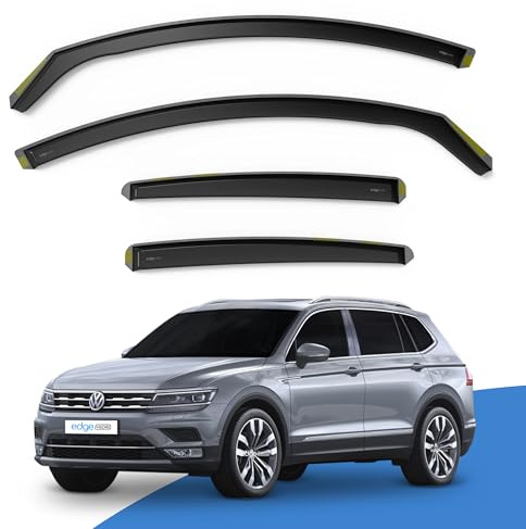 EdgeVisors Wind Deflectors VW Tiguan MK2 Allspace 5Dr SUV 2017+ 4pc | Volkswagen In-Channel Rain Guards & Accessories, Deflect Rain & Wind, Fresh Airflow, Tinted, Easy Install
