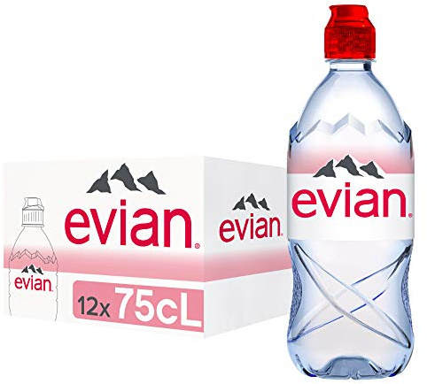 Evian PET Natural Water, 750 ml, 12 Pieces