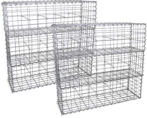 Monster Shop 6 x Gabionen Steingabionen Schüttkorb Gabionenkörbe Steinkörbe Gitterkorb Gabionenzaun Drahtkorb Zäune Mauer Sichtschutz Garten 100cm x 30cm x 30cm Gratis Kabelbinder und Spiralhaken