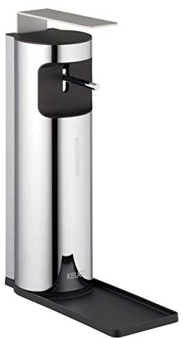KEUCO Disinfectant Dispenser, High-Gloss Chrome/Black, Refillable Approx. 500 ml Wall Model Including Pump and Plastic Insert Hanging