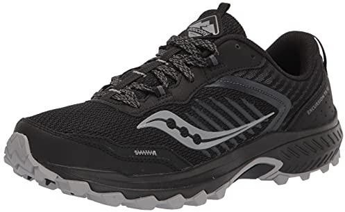 Saucony Men's Excursion TR15 Trail Running Shoe, Black/Shadow, 12 Wide