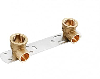 Montageeinheit Wandscheibe Kupfer Lötfittinge Gewinde Fitting Wasser Deckenwinkel 150mm 1/2 - 15mm löten (100mm zum löten)