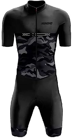 Homme Pro Trifonction Manches Courtes Sports de Plein Air Vêtements de Triathlon, pour Course À Pied, Natation, Cyclisme,Jersey Ensemble Body (TYP-1,XL)