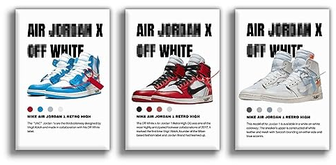 ppARK 3 Stück Hypebeast Sneaker Poster Schuhe Leinwand Druck Ästhetische Wandkunst, Bilder für Teenager, Jungen, Jungs, Männer, Raumdekoration 40x60cm Ungerahmt
