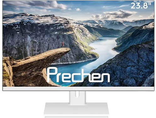 23.8 Zoll Computer monitor FHD 1920x1080 LED Bildschirm, geschäftlicher rahmenloser Gaming Bildschirm 75Hz PC-Monitor, VA, 3000:1, HDMI, VGA, 4ms, VESA-Montage, Desktop Monitor für Büroarbeit, Weiß