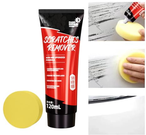 Trukafie Polierpaste Auto, 120ml Auto Acrylglas Polierpaste Chrom Kratzer Entfernen mit Profi Poliertuch für Acrylglas Lacke Gelcoat gfk Chrom & Kunststoffe I Entfernt Mattierungen & Mikro Kratzer