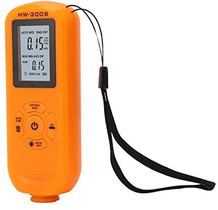 Respicefinem I Paint Thickness Gauge Coating Depth Meter Tester Digital Display 3 Units For Machine Orange (Orange)