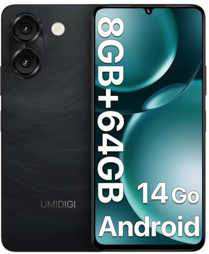 UMIDIGI G9A Handy, Android 14 Go Smartphone Ohne Vertrag, 6.75 HD+ Octa-Core Android Handy, 8GB+64GB/1TB TF, Dual SIM 4G Simlockfreie Handys, 13MP+8MP/5000mAh/Face ID/GPS
