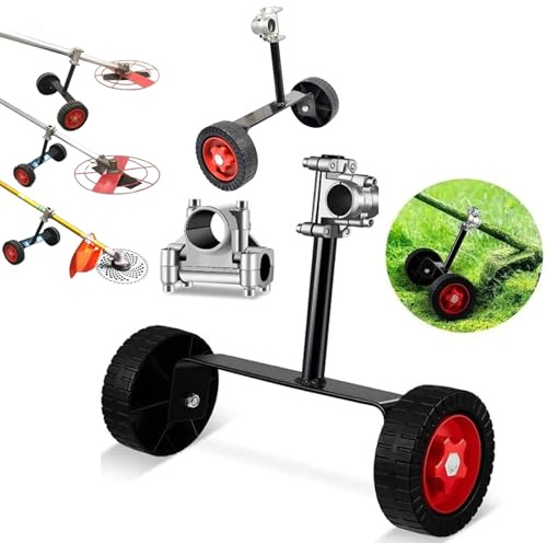Ruota Ruote di Supporto per Decespugliatore Tosaerba Tagliabordi a Scoppio Elettrico Ruote Ausiliarie da 26/28 mm Ruote di Supporto Attacco universale regolabili per Tagliaerba Falciatrice