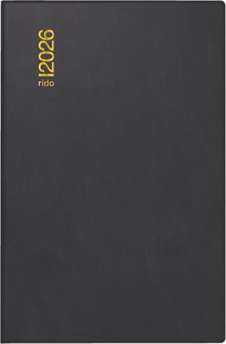 rido/idé Taschenkalender Mod. Industrie II 2026 | A7, Kunststoff, schwarz