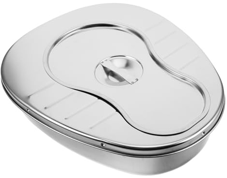 CALLARON Orinal de Acero Inoxidable para Adultos Mayores, Portátil, con Tapa y Gran Capacidad, Uso en Casa u Hospital, Práctico y Resistente