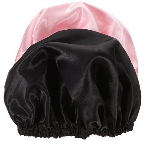 GOOHOCHY 2pcs Bonnet for Sleeping Elastic Satin Sleeping Turban Smooth Material for Bath Night Use Bath Cap