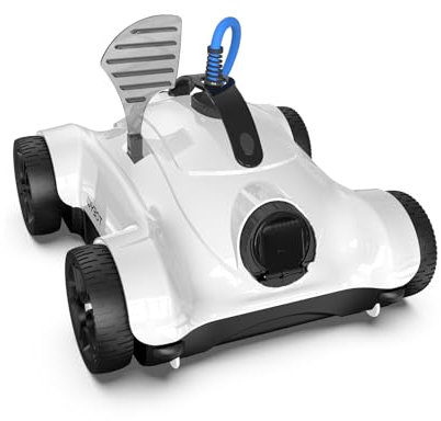 WYBOT Grampus 400 Robot Piscina - Aspirapolvere per Piscina con Cavo 10 Metri, Autopulente, Doppio Motore, Timer Regolabile (1, 2 o 3 Ore), Filtro 180μm, Ideale per Piscine Fuori Terra (Bianco)
