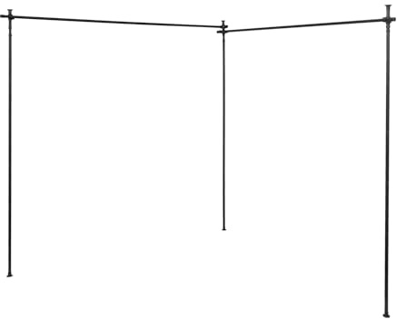 Treeisland Divisor de ambientes, barra de cortina, separador de espacios | Acero al carbono, altura de 122 a 305 cm, cortina no incluida, para salón, dormitorio u oficina