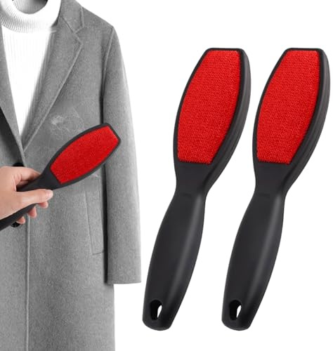 2 Piezas Cepillos Quitapelusas Ropa, Quita Pelusas Ropa, Sofa Lint Brush, Quitapelusas Manual, Doble Cara y Terciopelo, Cepillo Reutilizable para Vestidos, Sofás, Viaje, Polipropileno, Lavable