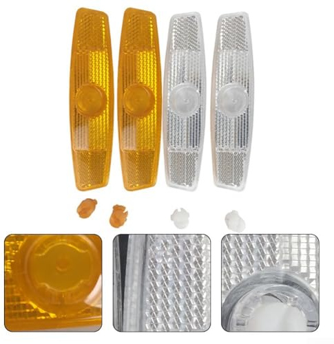Zilimontt Wheel Spoke Reflectors 8-Piece Set, Plastic Safety Cat Eye Reflectors for Road, Mountain and Bikes, For Easy Install Rear and Side Reflective(yellow)