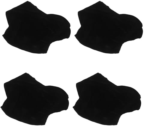 TOYZFRIENDY Lot de 4 Couvre-Patins à Glace Noirs sans Strass, Taille Large, en Tissu Résistant, Protège-Chaussures de Patinage Artistique pour Adultes et Filles, Accessoires