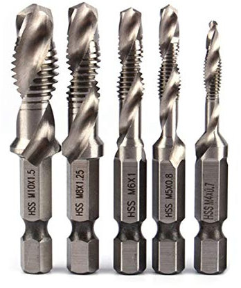 1/4 Pouce Hex Queue De Mèche Hss Métrique Filetage Vis Robinet De Percage Des Forets Métriques Composite Forets M3 M4 M5 M6 M8 M10, M3,2 Pcs