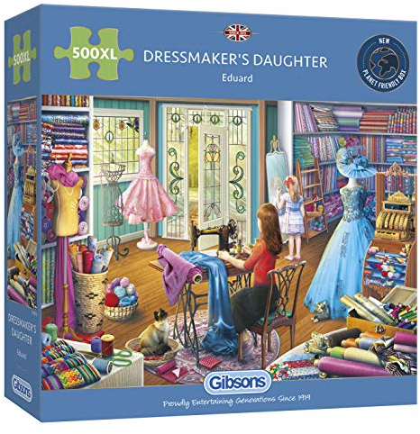 The Dressmaker’s Daughter | 500XL Piece Jigsaw Puzzle | Sewing Dress Puzzle | Extra Large Piece Jigsaw Puzzle for Adults | Premium 100% Recycled Board | Great Gift for Adults | Gibsons Games