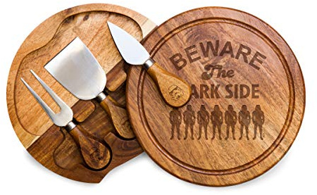 PICNIC TIME Star Wars Stormtrooper Acacia Brie Cheese Board and Knife Set, Charcuterie Board Set, Wood Cutting Board, (Acacia Wood)