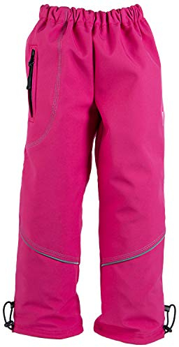 ADELLINO Kinder wasserdichte Hosen, Mädchen Jungen Fleece gefütterte Winddichte Skihose, Winter Softshell Isolierte warme Hose zum Wandern, Angeln, Reißverschlusstaschen Anti-Falten-Cargohose,Rosa,104