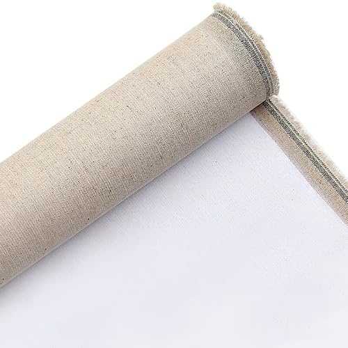DUNSBY Canvas rulle linneblandning grundad tom kanvas lager oljemålning kanvas akrylmålning 1 m en rulle, 28/48 cm bredd rullad duk (färg: 28 cm bredd)