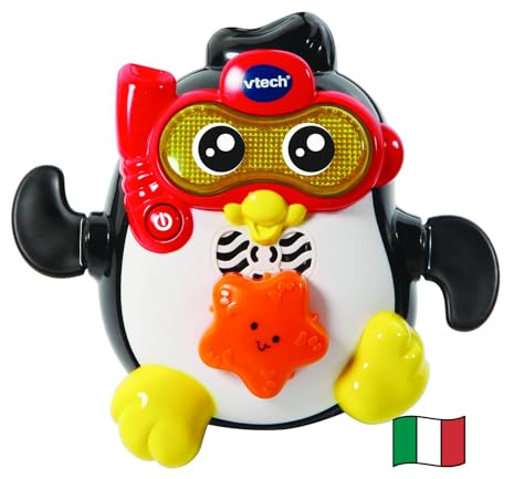 VTech Mosè Nuota con Me, Gioco Bagnetto Interattivo per Bambini, Gioco per Bagnetto con Attivazione a Pulsante Luminoso, 10 Melodie e 2 Canzoni, Lingua Italiana, Batterie Incluse, 1-5 Anni