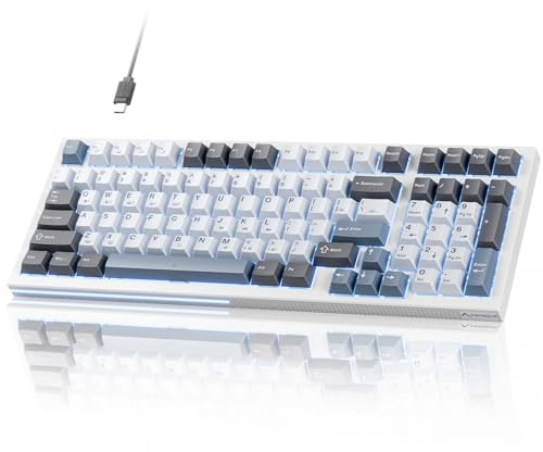KEMOVE K98SE Mechanical Gaming Keyboard, 98 Keys LED Backlit Programmable, 96% Wired Computer Keyboard with Double Sound Dampening Foam, Pre-lubed Brown Switch