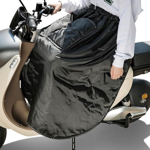 FINEVERNEK Tablier Scooter Universel, Protection Couvre Jambe pour Moto, Scooter Couverture Chaude Hiver Coupe-Vent Imperméable Jambes Scooter, Housse Protection Contre Le Froid et la Pluie