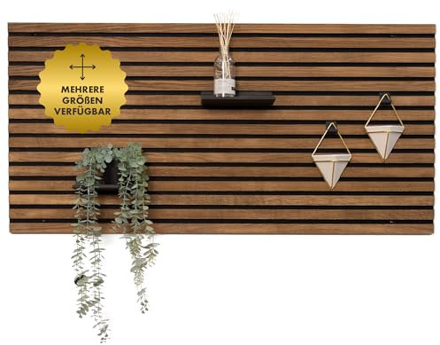 KPA Inventar Akustikpaneele Holz Wallnuss |Akustikpaneel-Garderobe aus 100% recycelbarem Polyester | Maße 120x60x2 cm | Holzpaneele Wand und Garderobe | Wandpaneele Holz mit 9mm Schallabsorber