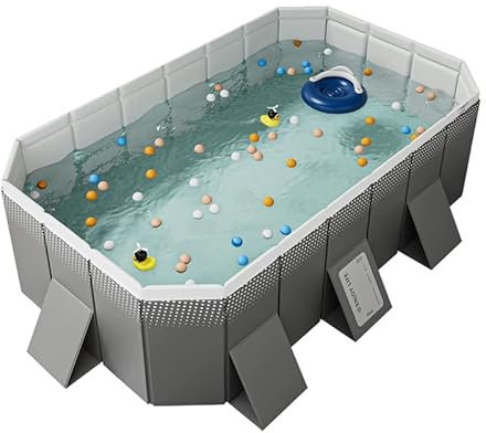 SKILBEAIA Piscine hors sol pliable avec cadre - Grande piscine rectangulaire (2,6 m)