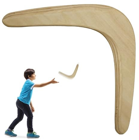 Bumerang aus Holz, V-förmig, 33 x 5 cm, Bumerangs für Kinder und Erwachsene, tragbarer Ersatz für Outdoor-Spielzeug für Rasen, Strand, Camping, Bumerang für Erwachsene, Outdoor-Spielzeug, Strandspielz