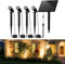 CBJKTX Solarlampen für Außen Solar Gartenleuchte - 4 Spots LED Solarleuchten Strahler Warmweiß Garten Solarstrahler IP65 Wasserdicht Gartenbeleuchtung mit erdspieß 2 Modi Gartenstrahler für Bäume Weg