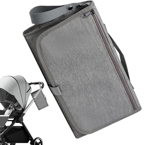 Huvqianu Bolso para pañales para mamá, organizador de almacenamiento impermeable, para cochecito de pañales con cambiador para viajes, caminar, todos los días, playa, viajes cortos, salidas
