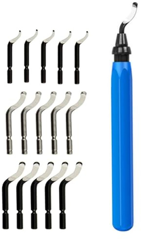 Ergonomic Blue Deburring Tool Set Feature 10 BS1010 Cutter or 15 Cutter for Smooth Brims Finishing in Various Materials Blue Deburring Tool