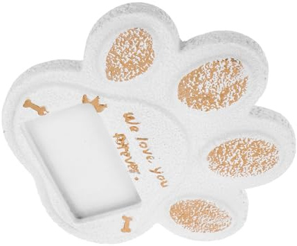 UTHCLO Pierre Tombale Funéraire pour Chien 15 X 15 Cm en Ciment Blanc Résistant aux Intempéries, Stèle Commémorative pour Animaux de Compagnie, Décor de Jardin pour Souvenir Solide