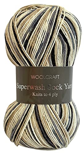 Woolcraft Superwash Sock 4 ply Knitting Wool Yarn 100g - 2106