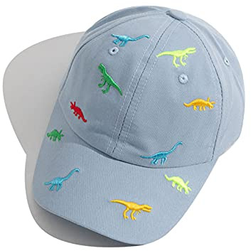 iNszkoos Casquette de Baseball pour Bébé 2 a 5 Ans Dinosaure Brodé Chapeaux de Soleil Enfants Casquette de Protection UV Sport Bonnet Chapeau Confortable Casquette Visière Réglable pour Garçon Fille