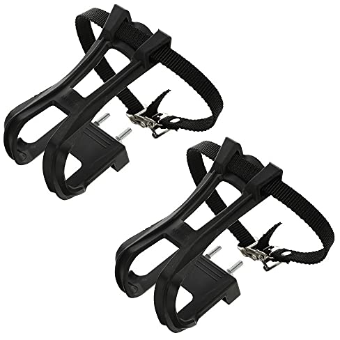 DONGKER Zehenclip und Riemen Set, 1 Paar Fahrrad Pedal Zehen Klipp Bügel Gurte für Radfahren, MTB, Rennrad, Mountainbike