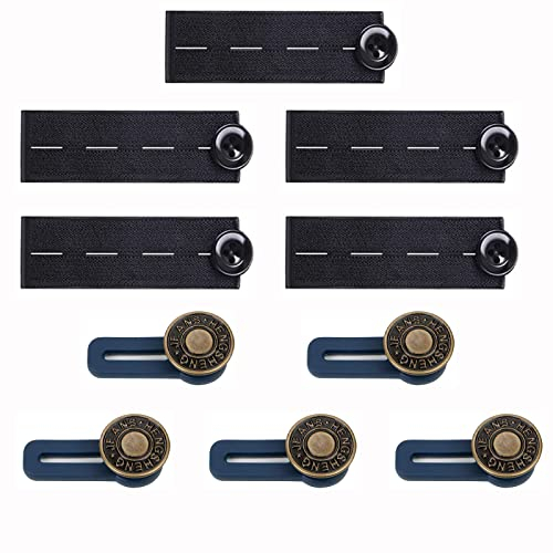 Hosenbunderweiterung Knopf, 10 StückTaille Extender Elastischen Knopf, Adjustable Bund Expander Jeans Einziehbare Knöpfe für Hemd Hosen Kleid Hosen Schwangere Hosen - Unisex