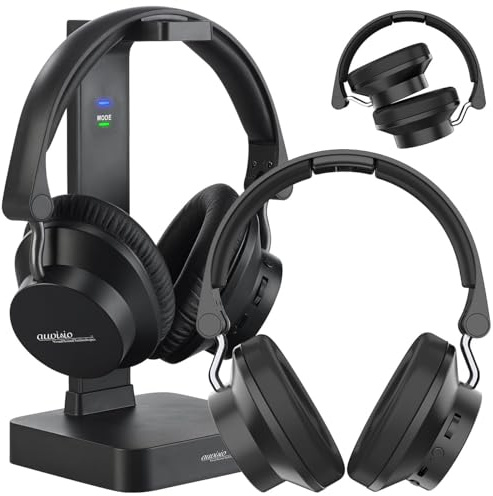 auvisio akkubetriebene Kopfhörer: Digitaler Funkkopfhörer & Hörverst., 98 db TV-Modus + zus. Kopfhörer (mit Balanceregelungen, komfortable TV, Radio)