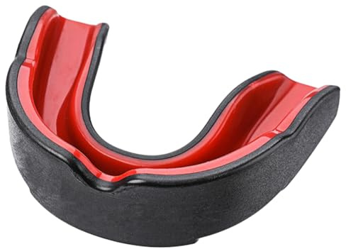 Fiorky Mundschutz Kampfsport Mundschutz Erwachsene Junior Mundschutz Sport Mundschutz für Fußball Wrestling Hockey Lacrosse Boxen für Kontakt Kampfsport (Schwarz Rot)