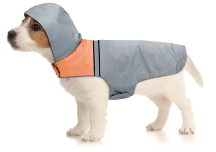 SLE Imperméable pour Chien étanche ultraléger Respirant, Manteau de Pluie Chien avec Bandes réfléchissantes, Imperméable Chien Vêtements de Pluie avec Capuchon pour Petit Moyen Gros Chiens (Small)