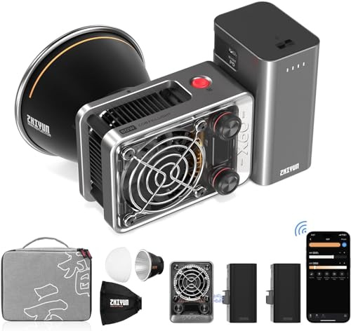 LED Video Light, ZHIYUN MOLUS X60 Pro [Official] 60W Bi-Color Photo Lighting with 2 * 2500mAh Detachable Battery, Mini Softbox, 2700K to 6500K Dimmable, Bluetooth APP Control for Photography, YouTube
