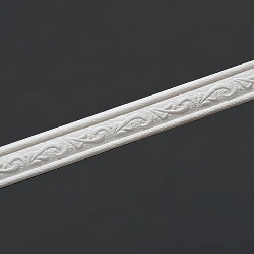 Dostear Bordi Greche Pannelli Adesivi Bordo Adesivo per Pareti Striscia Adesiva Muro Decorativa Greca Adesiva per Parete Bianco 4 X 230cm（2pcs）