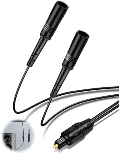 coalwop Cable Optique Audio Numérique Toslink 1 Entrée Vers 2 Sorties, Câble Audio Optique pour Home Cinéma, Lecteur DVD, Téléviseur, 0,3 m (1 Mâle Vers 2 Femelles)