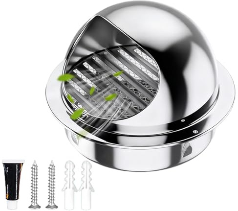 Sombrerete Chimenea de Acero Inoxidable Tapa de Lluvia Cubierta de Chimenea Redondo para Estufa Chimenea Extracción de Humos 60-200mm(120mm/4.72in)